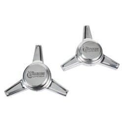 Rocket Racing Caps - Rocket Vintage 3 Bar Knockoff Flat Angle Spinner Chrome Pair