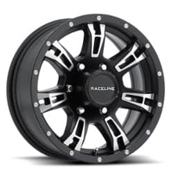 Raceline 840 Arsenal Trailer 15x5 5x114.3 0 ET 81 CB Black Machined