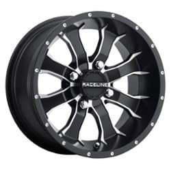 Raceline A77 Mamba ATV/UTV 10x5 4x156 0 ET 132 CB Black with Machined Accents