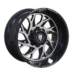 American Truxx AT1900 Sweep 22x12 8x180 -44 ET 125.2 CB Gloss Black Milled