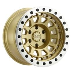 Black Rhino Primm Beadlock 17x8.5 5x127 -38 ET 71.6 CB Matte Gold w/Mach Ring & Black Bolts