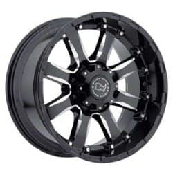 Black Rhino Sierra 17x9 5x127 -12 ET 78 CB Gloss black with Milled Spokes