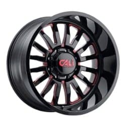 Cali Off-Road Summit 9110 24x14 8x180 -76 ET 124.1 CB Gloss Black/Blue Milled Spokes