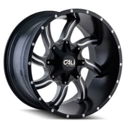 Cali Off-Road 9102 Twisted 22x12 8x180 -44 ET 124.1 CB Satin Black/Milled Spokes