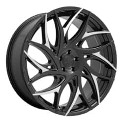 Dub G.O.A.T (S259) 24x10 5x115 15 ET 71.6 CB Gloss Black with Machined Spokes