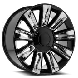 O.E. Revolution D-06 24x10 6x139.7 31 ET 78.1 CB Black w/ Chrome Inserts