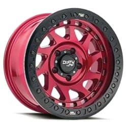 Dirty Life Enigma Race 9313 Beadlock 17x9 5x127 -38 ET 78.1 CB Crimson Candy Red