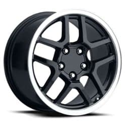 Factory Reproductions FR 16 ZO6 Vette 17x9.5 5x120.65 54 ET 70.3 CB Black Machine Lip