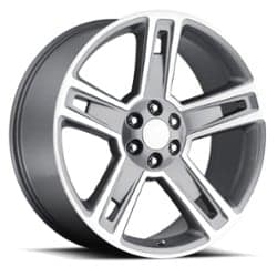 Factory Reproductions FR 34 Chevy Silverado 22x9 6x139.7 24 ET 78.1 CB Silverado Gray Machined Face