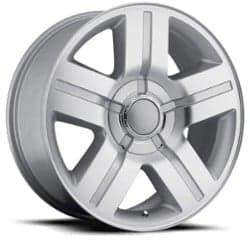 Factory Reproductions FR 37 Chevy TX Silverado 26x10 6x139.7 31 ET 78.1 CB Silverado Silver Machine Face