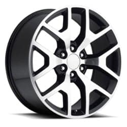 Factory Reproductions FR 44 GMC Sierra 20x9 6x139.7 27 ET 78.1 CB Black Machined Face