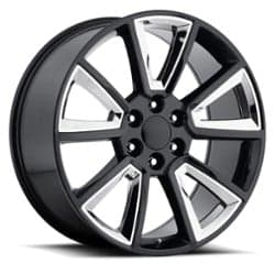 Factory Reproductions FR 57 Chevy Tahoe 22x9 6x139.7 30 ET 78.1 CB Black / Chrome