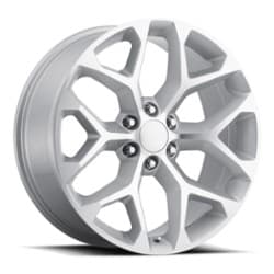 Factory Reproductions FR 59 Chevy Snowflake 26x10 6x139.7 24 ET 78.1 CB Silver/Machined