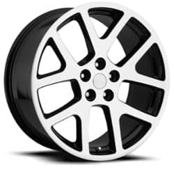 Factory Reproductions FR 64 Jeep Viper 22x10 5x115 18 ET 71.5 CB Black Machine Face