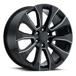 Factory Reproductions FR92 Silverado Split 22x9 6x139.7 28 ET 78.1 CB Gloss Black Milled