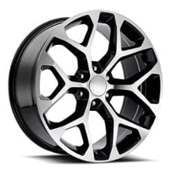 Factory Reproductions FR 59 Chevy Snowflake 26x10 6x139.7 24 ET 78.1 CB Black Machine Face