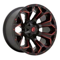 Fuel Assault D787 18x9 5x139.7/5x150 20 ET 110.1 CB Matte Black Red Milled