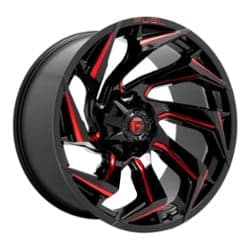 Fuel Reaction D755 15x8 5x139.7 -18 ET 108 CB Gloss Black Milled with Red Tint