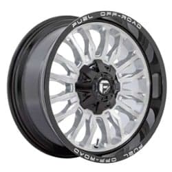 Fuel D798 Arc 22x12 8x165.1 -44 ET 125.1 CB Silver Brushed Face With Milled Black Lip