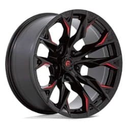 Fuel D823 Flame 5 22x12 5x127 -44 ET 71.5 CB Gloss Black Milled with Red Tint