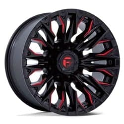 Fuel Flame 8 D823 20x10 8x180 -18 ET 124.2 CB Gloss Black Milled With Candy Red