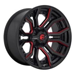 Fuel D713 Rage 24x12 5x127/5x139.7 -44 ET 87.1 CB Gloss Black Red Tinted Clear