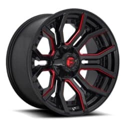 Fuel D712 Rage 24x12 8x170 -44 ET 125.1 CB Gloss Black Red Tinted Clear