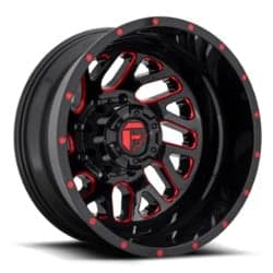 Fuel Triton Dually Rear D656 20x8.25 8x165.1 -240 ET 121.5 CB Gloss Black w/ Candy Red