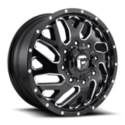 Fuel Triton Dually Front D581 22x8.25 8x165.1 105 ET 121.5 CB Gloss Black & Milled