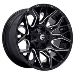 Fuel Twitch D769 22x12 5x114.3/5x127 -44 ET 78 CB Glossy Black Milled