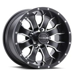 Raceline G77 Mamba 12 Golf UTV 12x7 4x101.6 -47 ET 68 CB Satin Black Machined