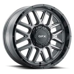 GFX TM5 17x8.5 5x127/5x139.7 0 ET 78.3 CB Matte Gray w/ Matte Black Lip