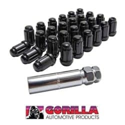 Gorilla Lug Nuts Black - 1 Set For 4 Wheels