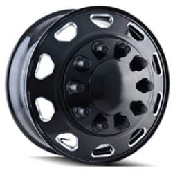 Ion Alloy IBO2 Front 24.5x8.25 10x11.25 168 ET 220.1 CB Black/Milled Spokes