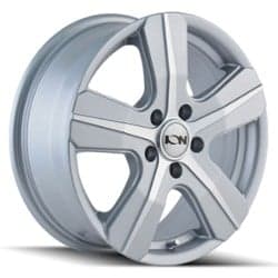 Ion Alloy 101 16x6.5 5x108 50 ET 63.3 CB Silver w/Machined Face