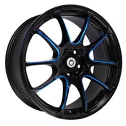 Konig Illusion 18x8 5x100 35 ET 73.1 CB Black/Ball Cut Blue