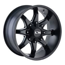 Ion Alloy 181 20x12 8x180 -44 ET 124.1 CB Satin Black w/Milled Spokes