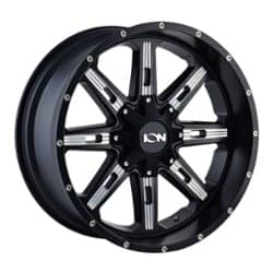 Ion Alloy 184 17x9 8x165.1/8x170 18 ET 130.8 CB Satin Black w/Milled Spokes