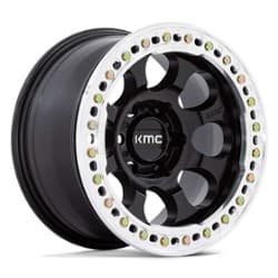 KMC KM237 Riot Beadlock 17x8.5 5x127 0 ET 71.5 CB Satin Black w/Machined Ring