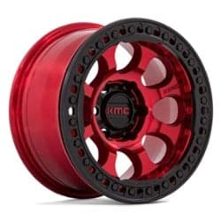 KMC KM237 Riot Beadlock 17x8.5 5x127 0 ET 71.5 CB Candy Red w/Black Ring