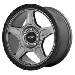 KMC KM721 Alpine 17x8 5x127 38 ET 71.5 CB Satin Gray/Black Lip