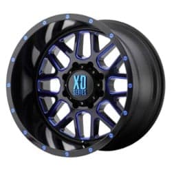 XD Series XD820 Grenade 20x9 5x127 0 ET 78.3 CB Satin Black Milled w/Blue Clear Coat