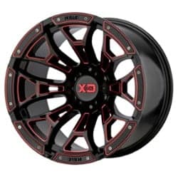 XD Series XD841 Boneyard 20x10 8x165.1 -18 ET 125.5 CB Gloss Black Milled With Red Tint