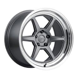 Kansei Roku 18x9 5x108 12 ET 63.3 CB Matte Gray w/Bright Machined Lip