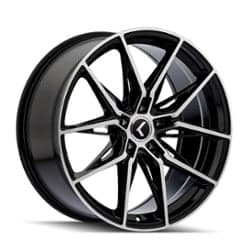 Kraze KR196 Evolve 20x9 5x112 35 ET 66.6 CB Gloss Black w/Machined Face