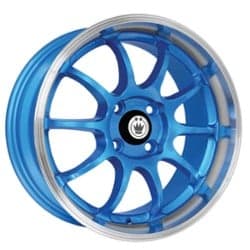 Konig Lightning 15x7 4x100 38 ET 73.1 CB Blue/Machine Lip