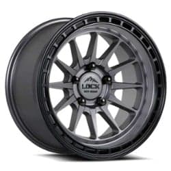 Lock Off-Road Baja 17x9 5x127 0 ET 71.5 CB Matte Gray w/ Matte Black Ring