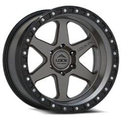 Lock Off-Road Olympus 17x9 5x127 -12 ET 71.5 CB Matte Gray w/ Matte Black Ring