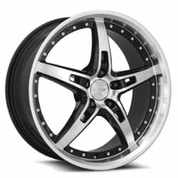 MRR GT5 19x8.5 5x112 25 ET 66.6 CB Black Machine Face Lip