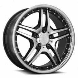 MRR RW2 19x8.5 Blank 5 Lug 0 ET 66.6 CB Black Chrome Lip